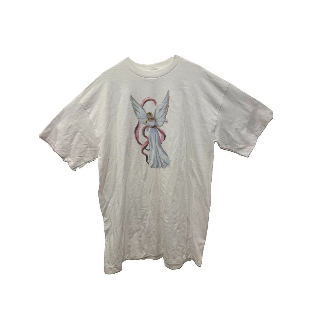 Vintage 90s Angel Wings Dove Single Stitch Graphic T-Shirt USA Made One Size